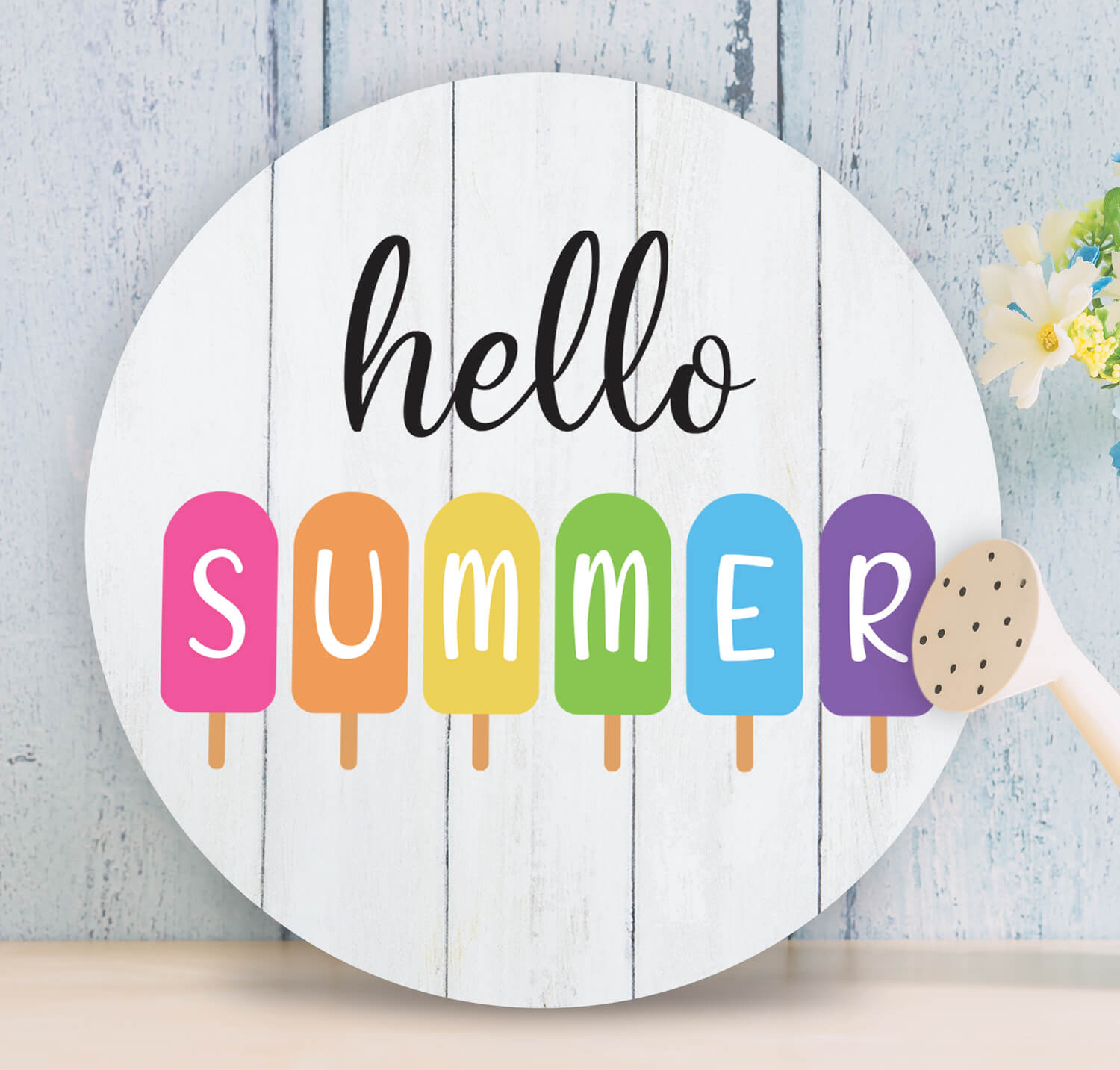 personalized faux wood round