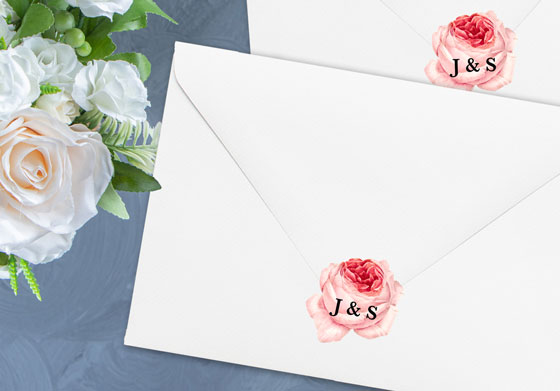 Printed Rose Envelope Sticker