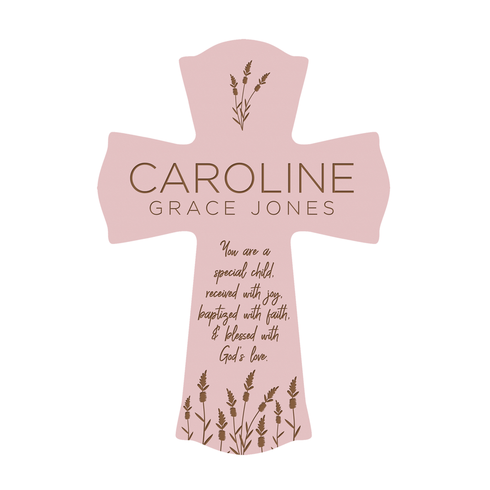 personalized round edge 11.5" x 8" cross