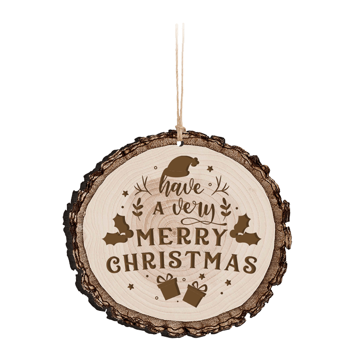Customized engraved ornament that says Have a very Merry Christmas