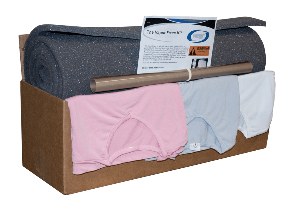 kit of heat-resistant foam, 3 practice shirts and instructions.
